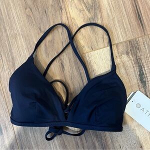 Athleta NWT Triangle Bikini Top Navy Blue XXS